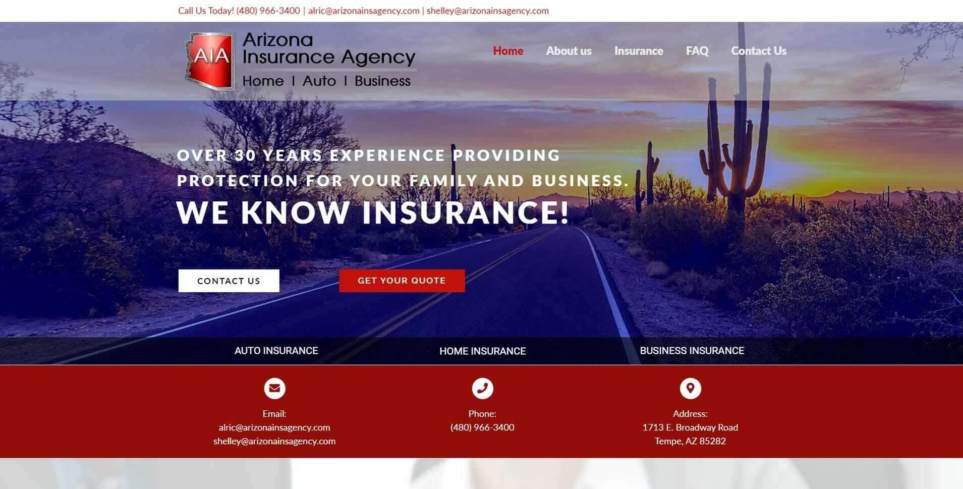 Arizona Insurance website
