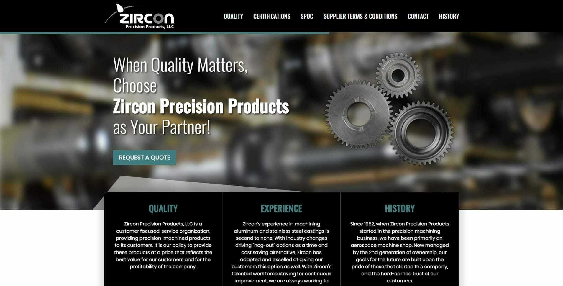 Zircon Precision website
